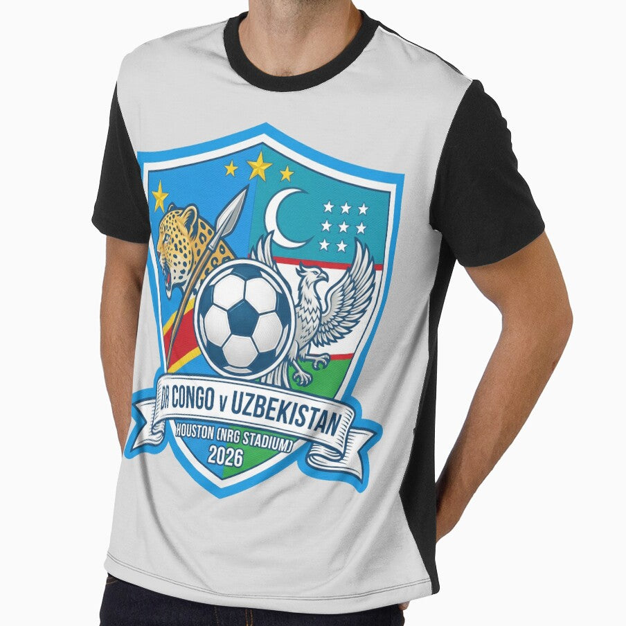 DR Congo Uzbekistan International Football Crest Houston 2026 by Pride Emblem Prints