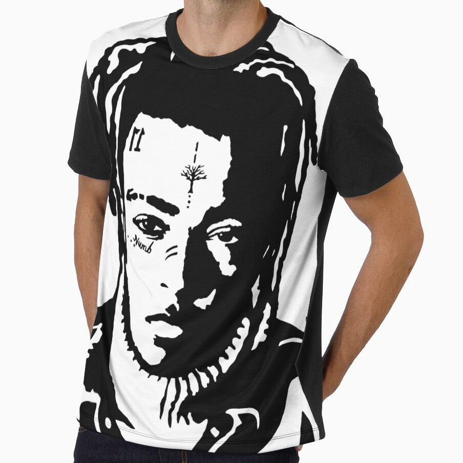 XXXTentacion Black and White Silhouette Graphic Design by Zigmak