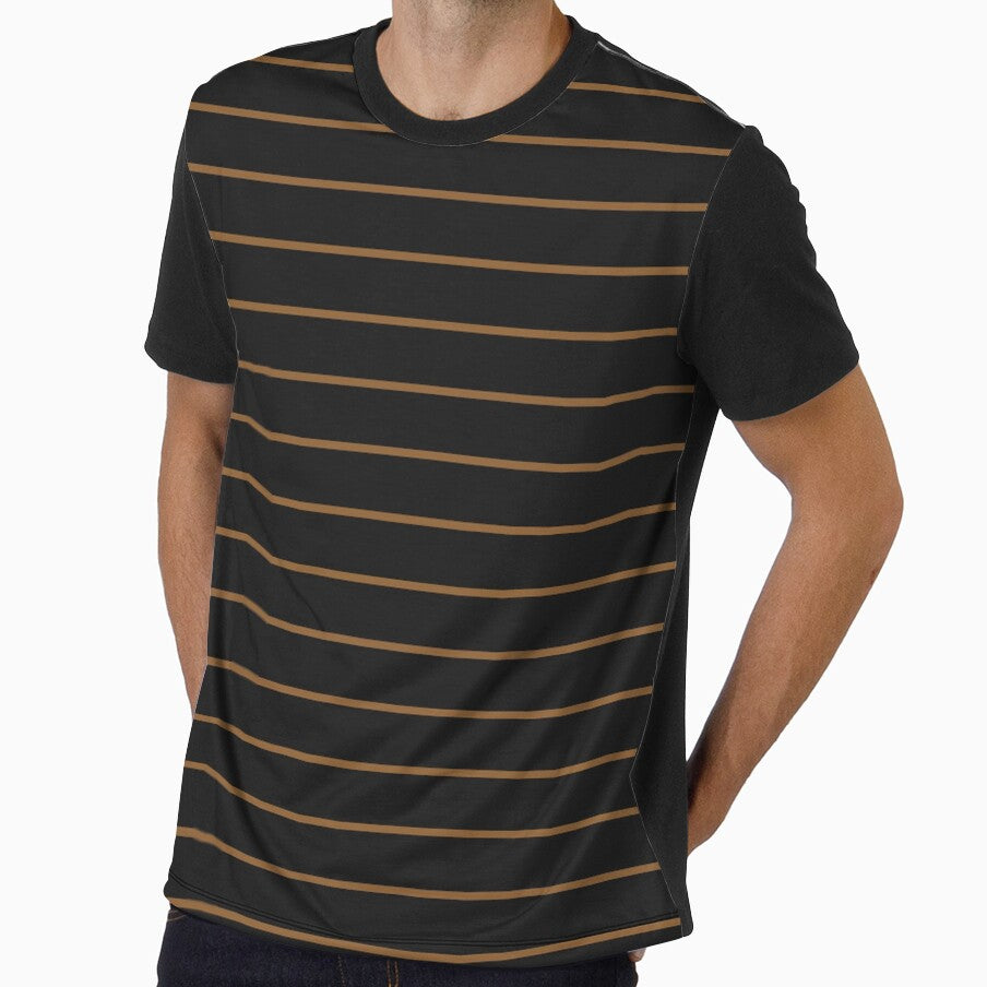 Black And Bronze Horizontal Pinstripes Pattern by pattern-archive