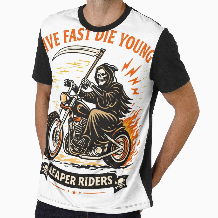 Reaper Riders Motorcycle T-Shirt by Matinez Pink