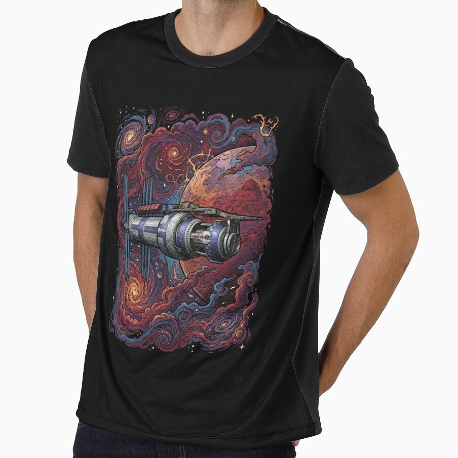Sci-Fi Galaxy Station Red Planet Art by Fenay Designs