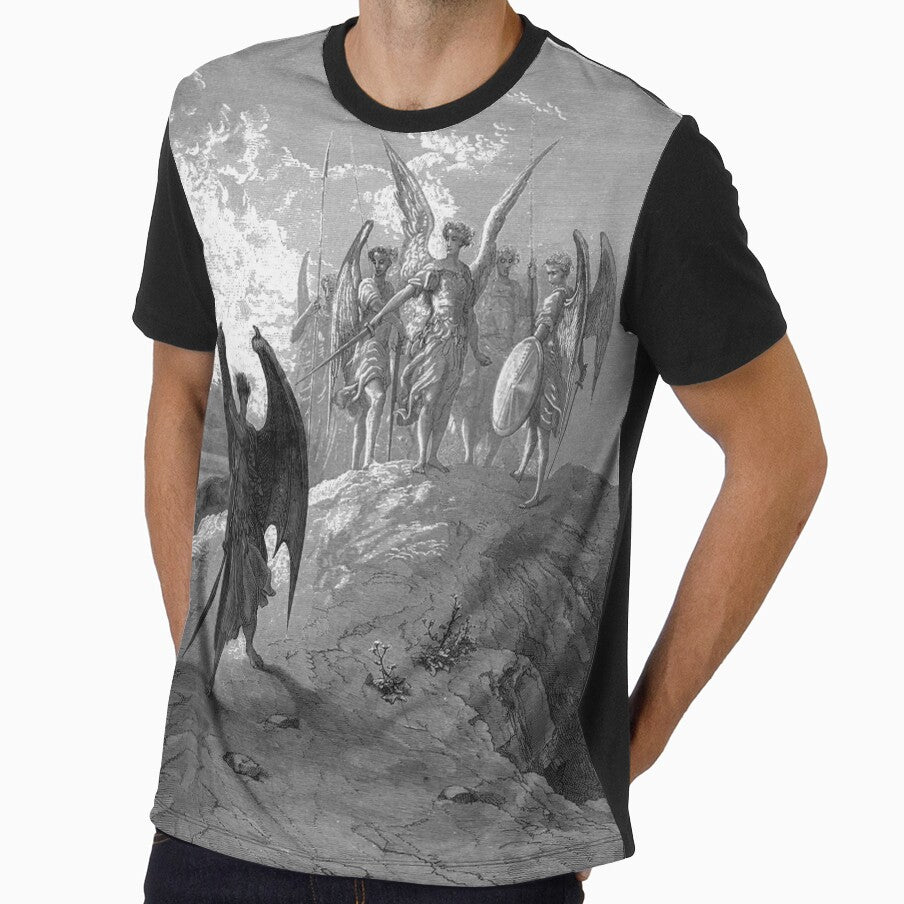 Paradise Lost Satan is cast out the hill of Heaven and is cast in Hell's canyons - Gustave Dore by Vintage Designs +