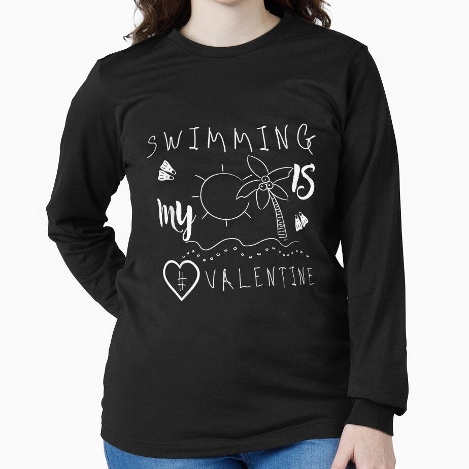Swimming Is My Valentine Funny Heart Swimming Valentines Day by amyadt77