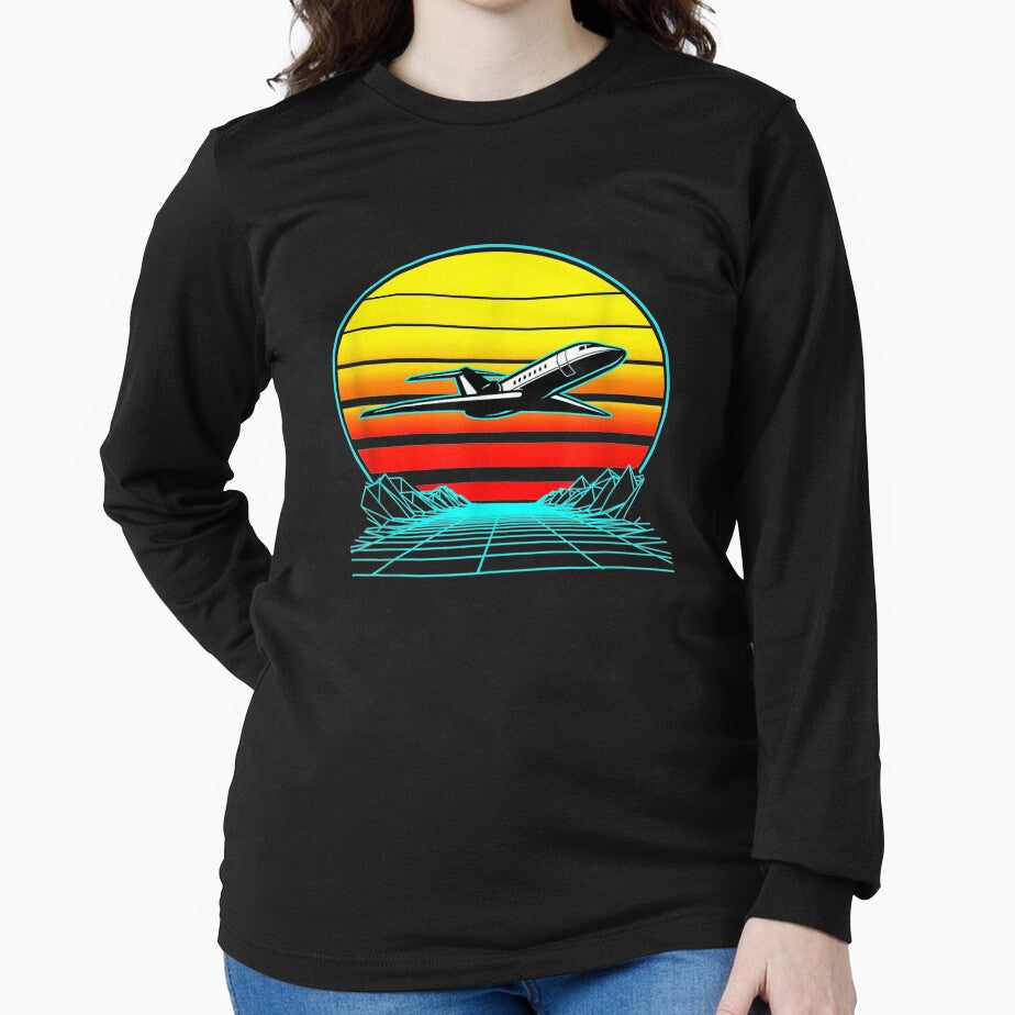 Retro Vintage Sunset Jet Fighter by bar0zysbertha