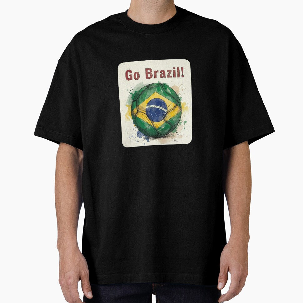 Go Brazil Soccer Ball Flag | Brazilian Football Fan Graphic Tee by PryntedLabs