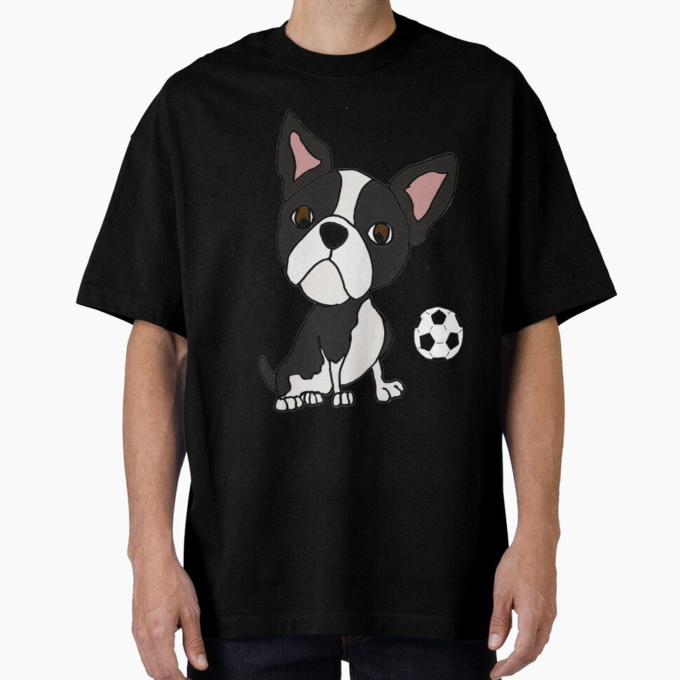 Funny Boston Terrier Dog Playing Soccer by Nature's Fancy