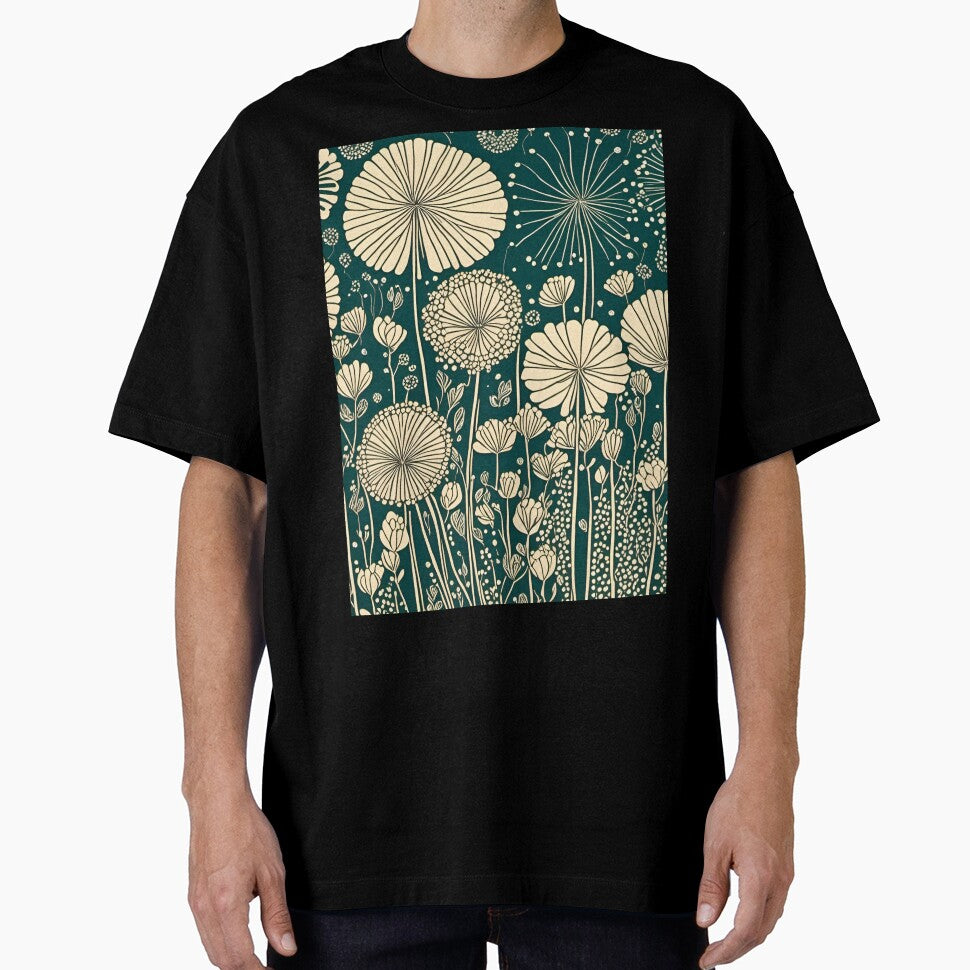 Retro Dandelions on Vintage Green by LyndiiLoubie