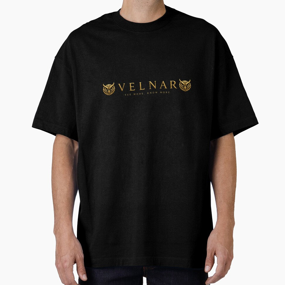 VELNAR Gold Owl Luxury Streetwear Graphic Tee by Ikkipass Enterprises