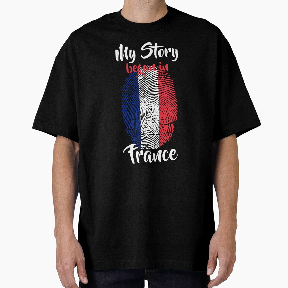 My story began in France Flag Fingerprint DNA French by PartyShirts1