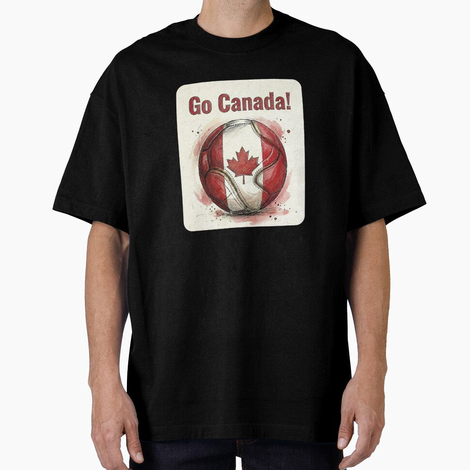Go Canada Soccer Ball Flag | Canadian Football Fan Graphic Tee by PryntedLabs