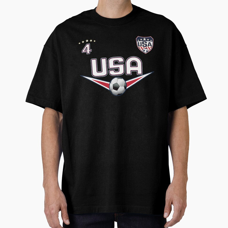 USA Soccer T shirt with Number 4 by fermo