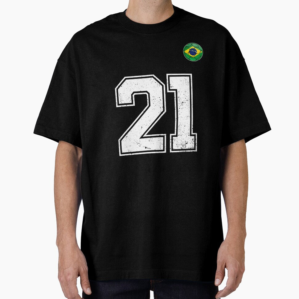 Number 21 Brazil Futbol Football Brazilian soccer Flag Jersey by RoyesButler