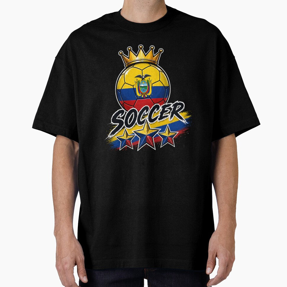 Vintage Ecuador flag Crowned Soccer Ball by QuiteOrbit