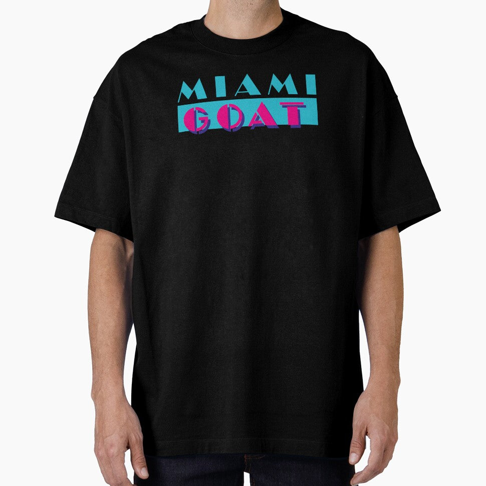 MIAMI GOAT (Miami Vice style retro logo) (The goat is in Miami!) by frikybomb