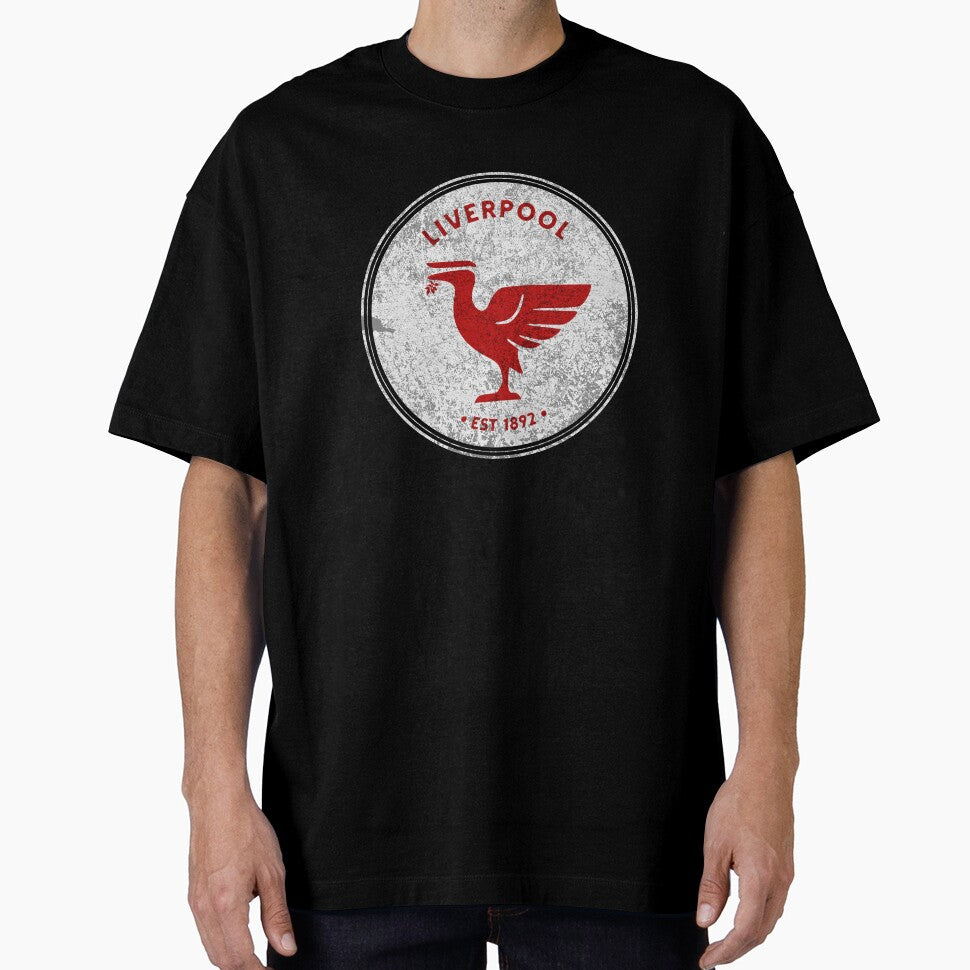Liverpool Liverbird BIG Vintage Retro RED T-Shirt by Red-since-1892