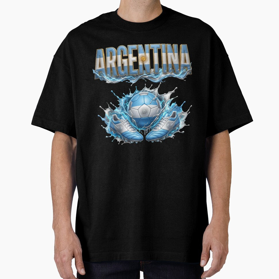 Argentina Soccer Ball & Cleats | Argentine Football Fan Design | Blue and White Sports Graphic by ArtSpark Studio
