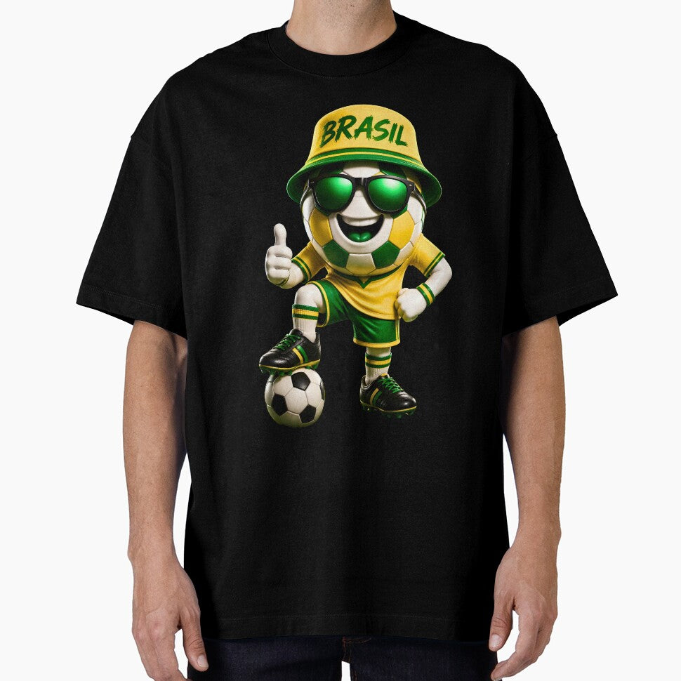 Brazil Soccer Mascot Funny Football Cartoon Graphic by ArtSpark Studio