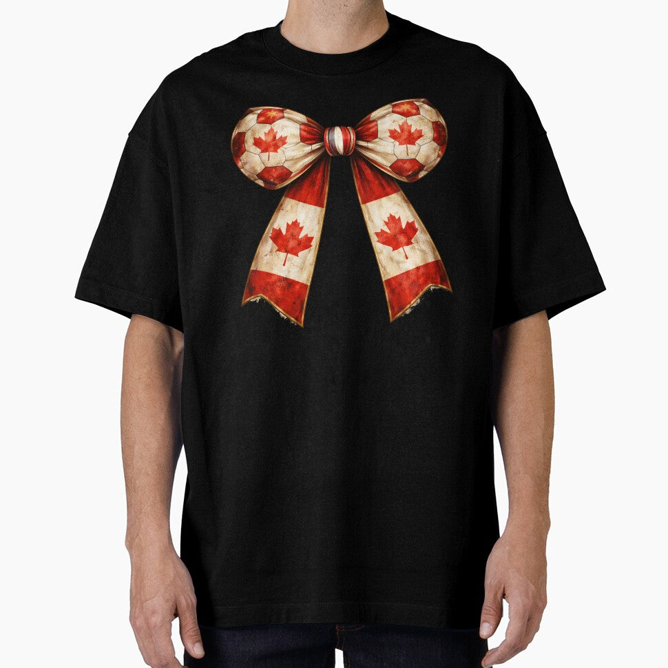 Canada Patriotic Coquette Flag Soccer Bow Football Fan by MuniraWearify