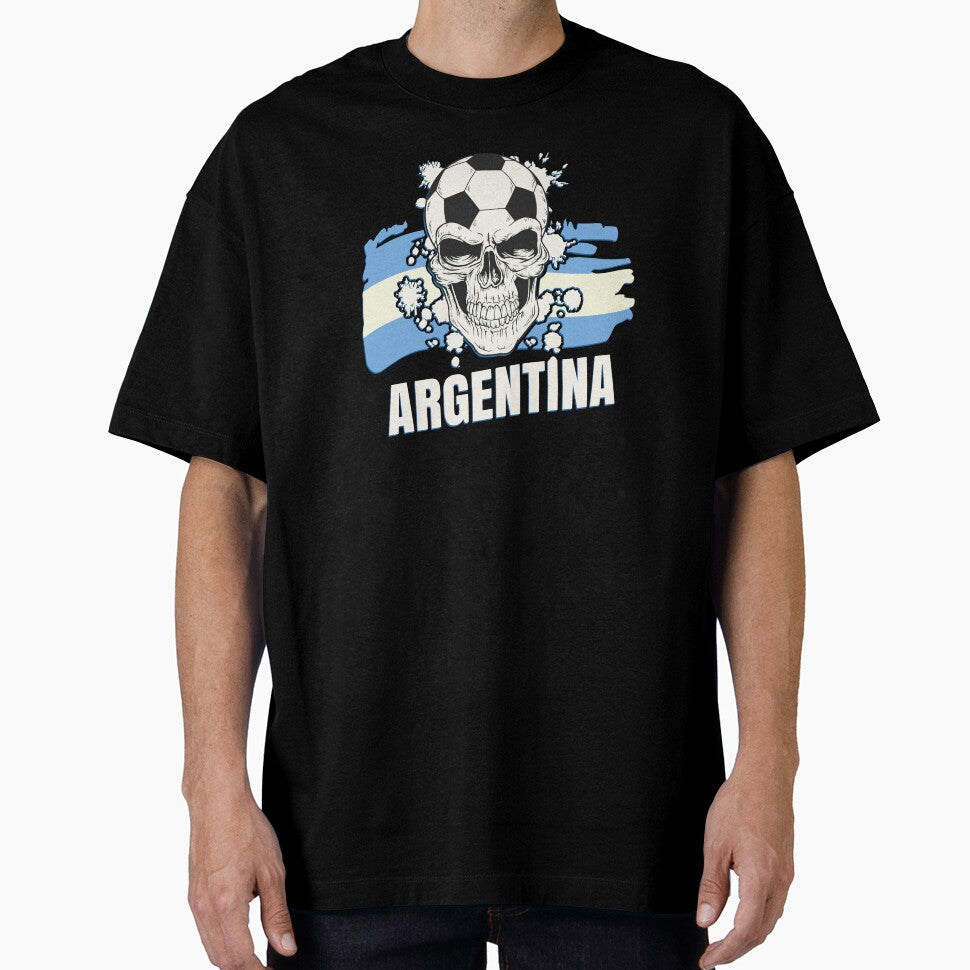 Argentina Flag Skull Soccer Player Argentine by anziehend