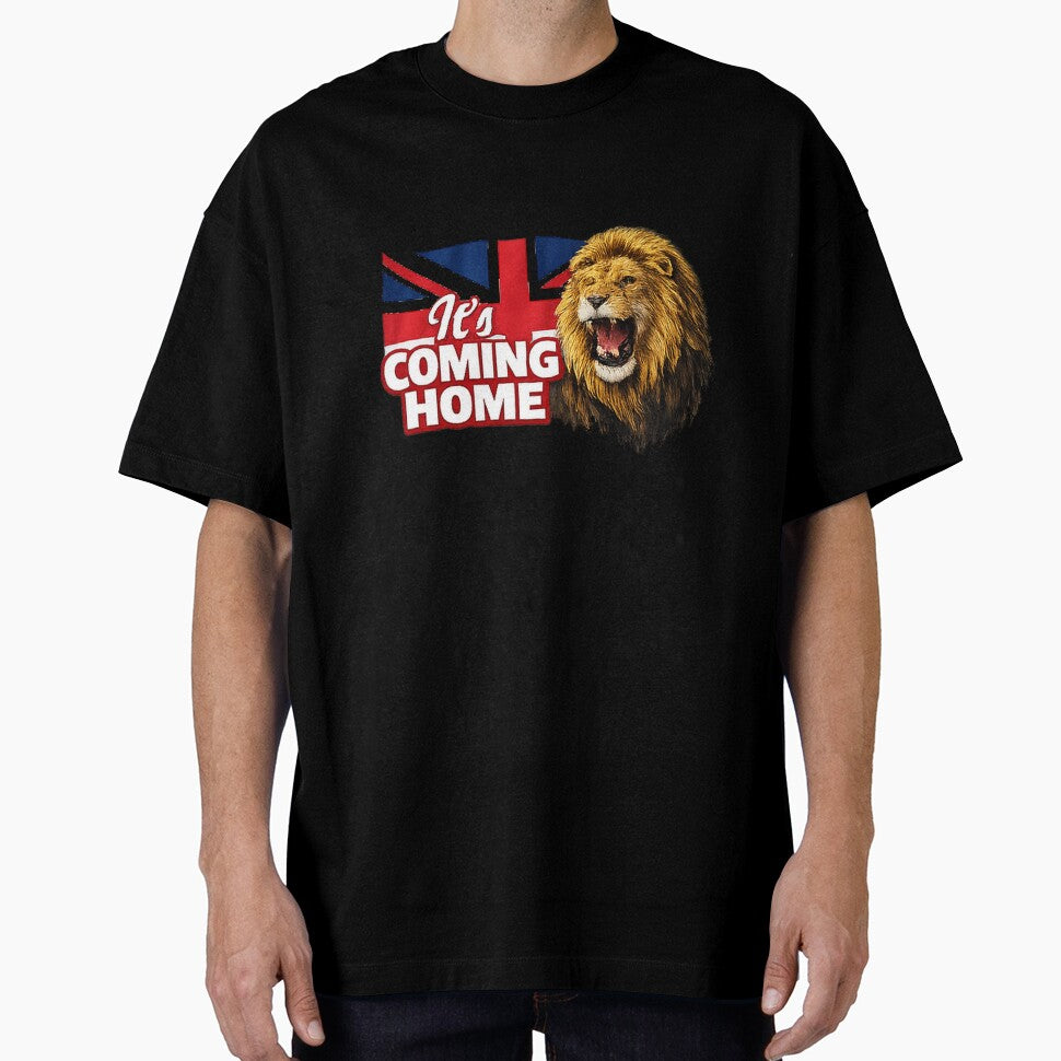 England It’s Coming Home Lion Football Fan Design by OfficeFighter