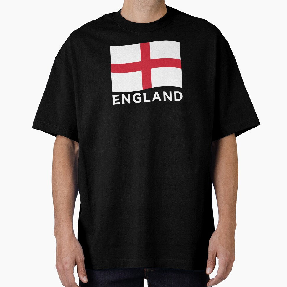 England Wave Flag (Text Under on Red) by STUDIO-72