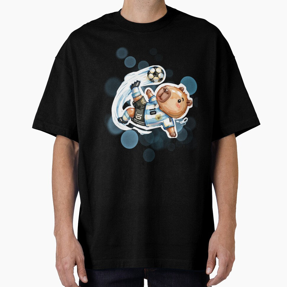 Cute Argentina Soccer Bear Kicking Football Design by iamKRUK