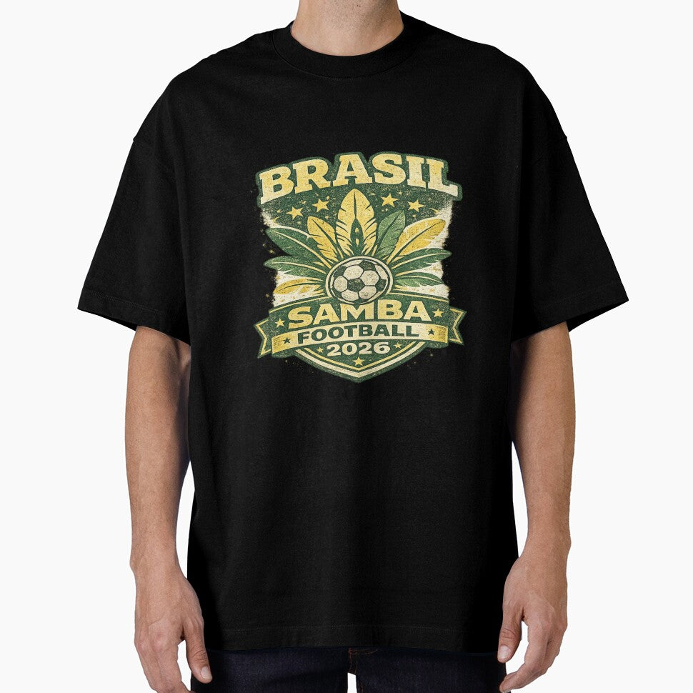 Brasil Samba Football 2026 Retro Vintage Soccer Fan T-Shirt by ArthUpscale