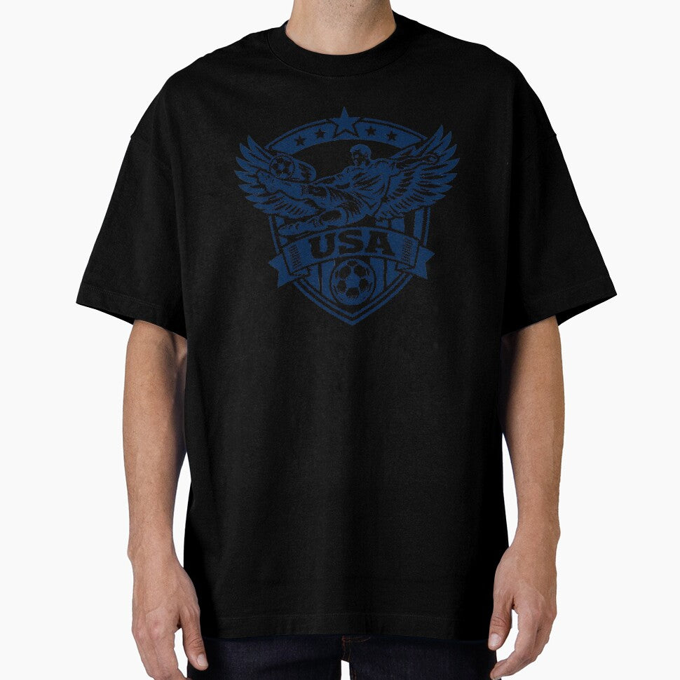 USA Soccer Angel Wings Graphic T-Shirt – American Football Streetwear Design – Patriotic Sports Fan Tee by JonelCrafts