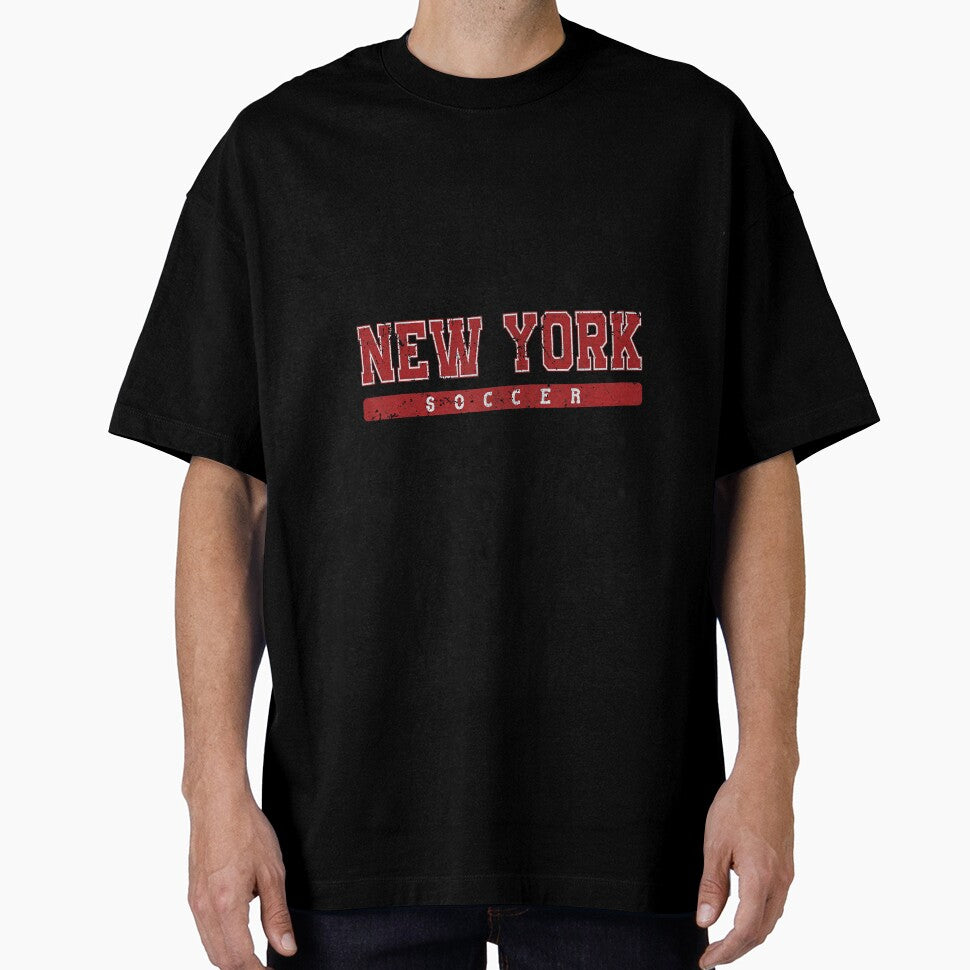 New York Soccer Red Vintage Text by MollyLYork