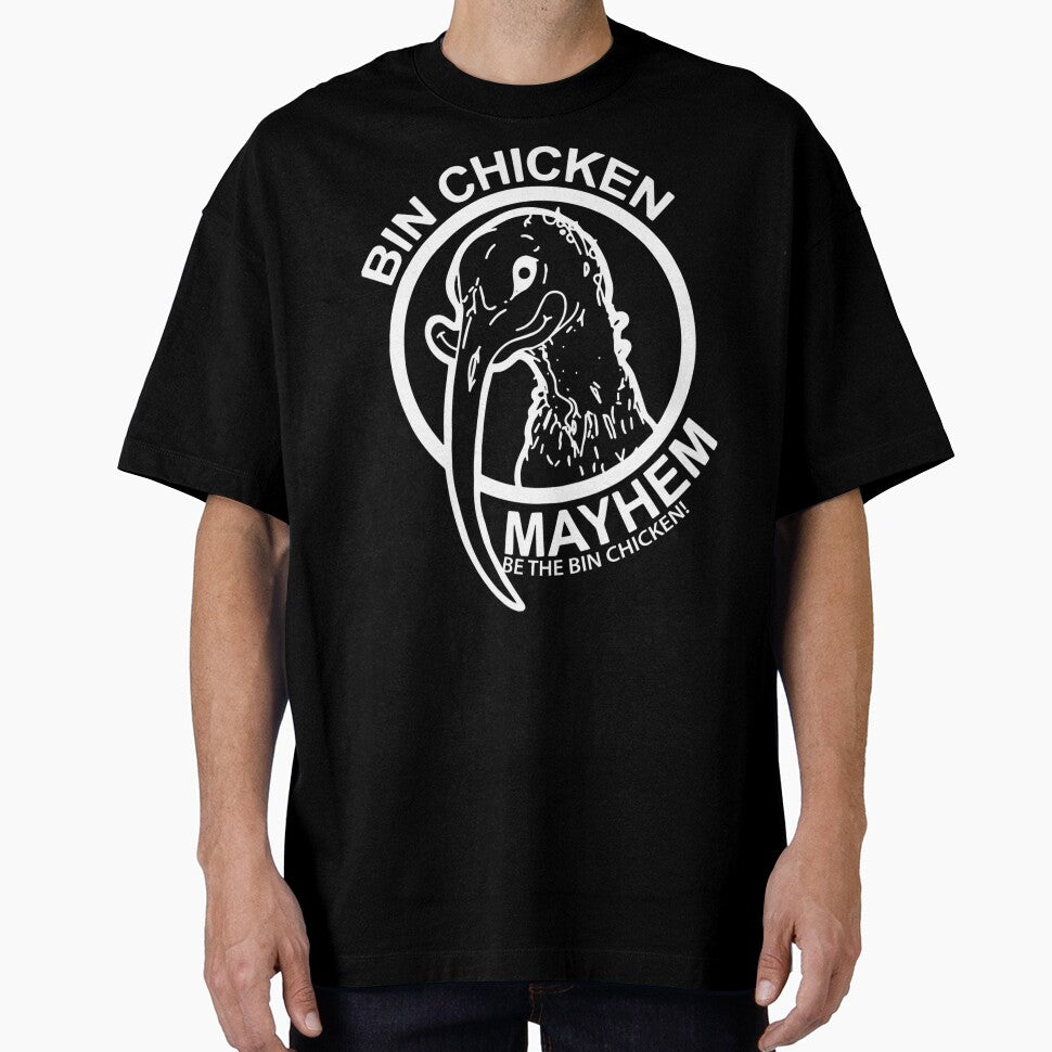 Bin Chicken Mayhem Logo White by youta-sam