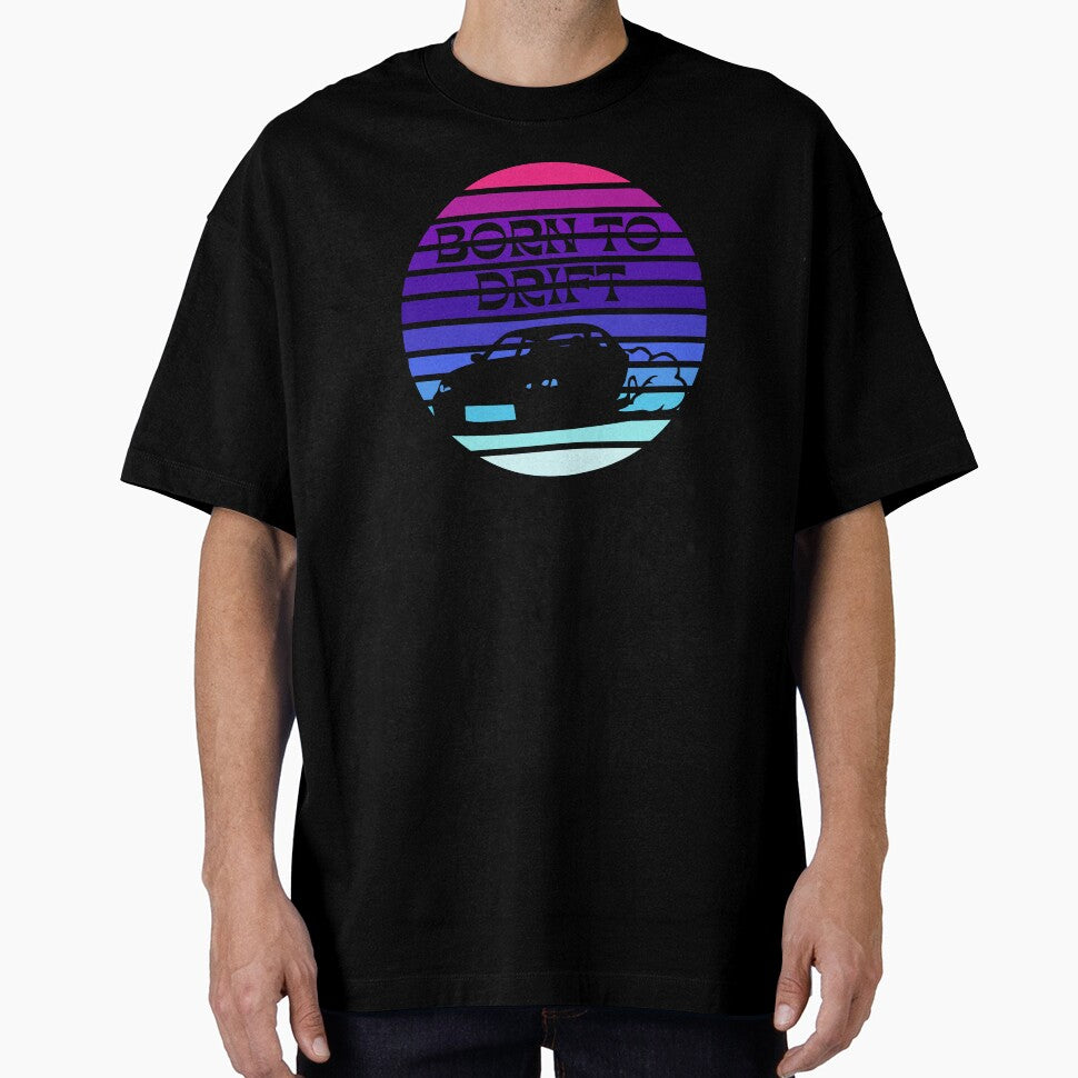 Born to drift T-Shirt | Retro Sunset Drift Graphic by DNHZstore