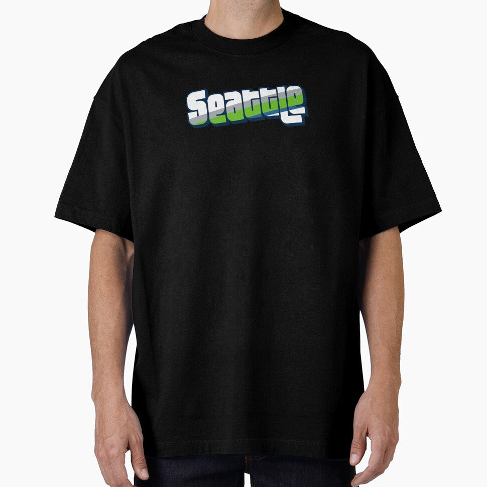 Retro Seattle Word Art with Stripes by SLAG-Creative