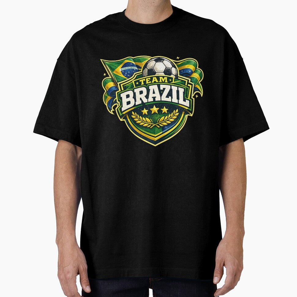 Team Brazil Soccer Crest Vintage Football by PACS0011