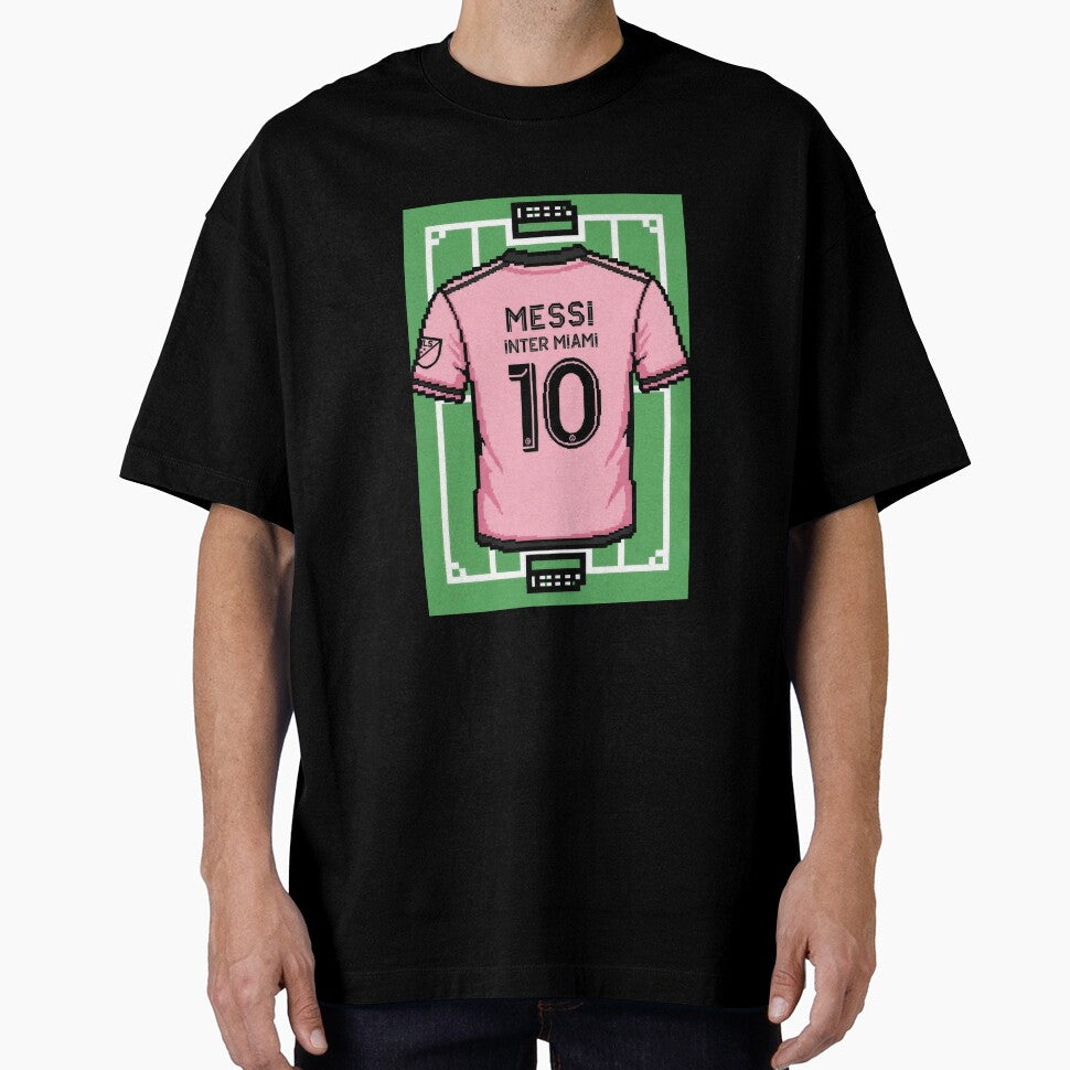 Leo Messi Inter Miami 8-Bit Soccer Football by Gegenpress Design