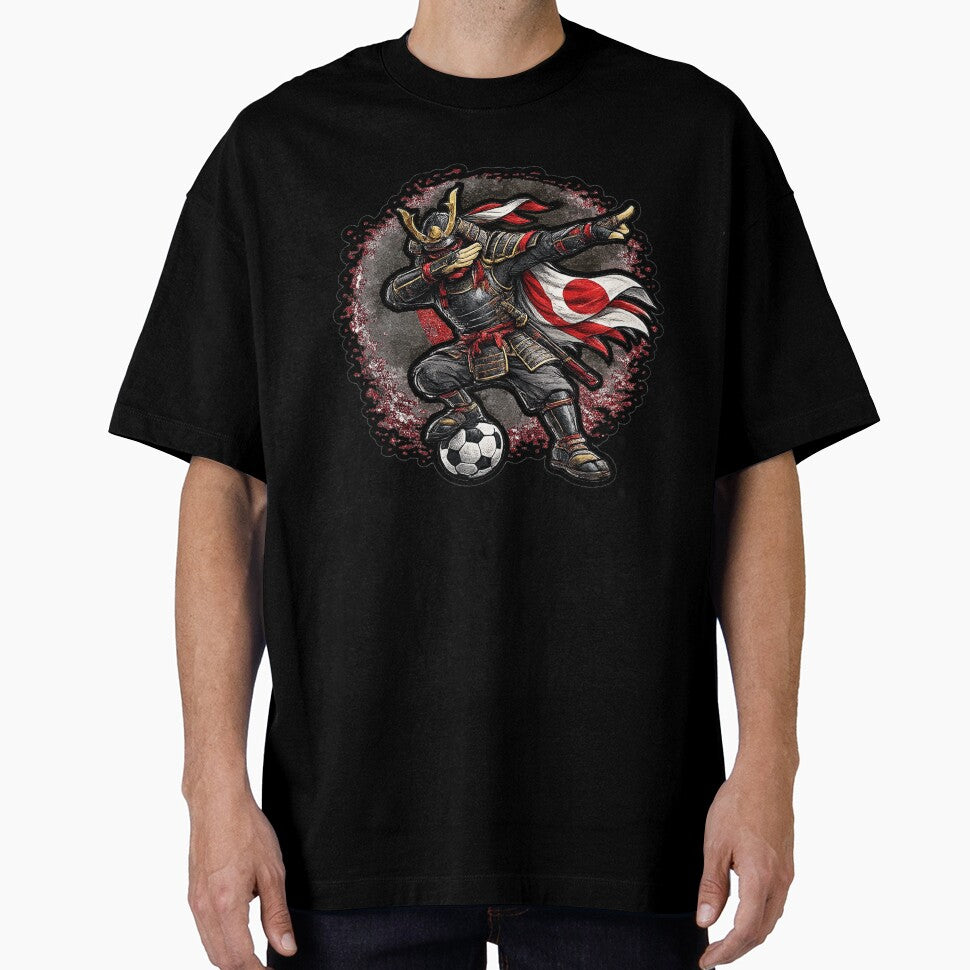 Dabbing Samurai Soccer Vintage Japan Flag by QuiteOrbit