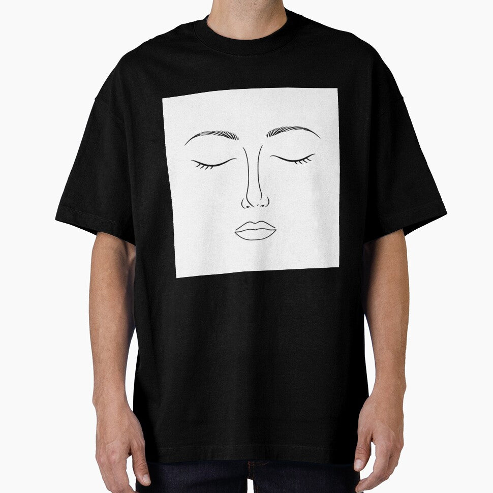 Minimal Abstract Face Line Art – Calm Expression Aesthetic Design by PunchlinePress