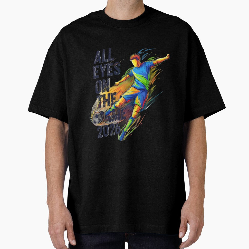 All Eyes On The Game 2026 Dynamic Soccer Action Graphic Hoodie by UrbanPrts