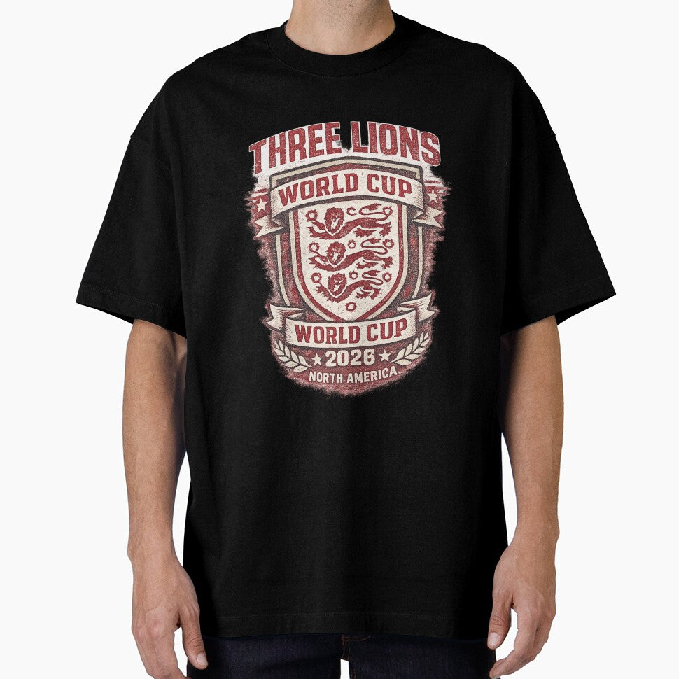 Three Lions World Cup 2026 Retro England Tee by ArthUpscale