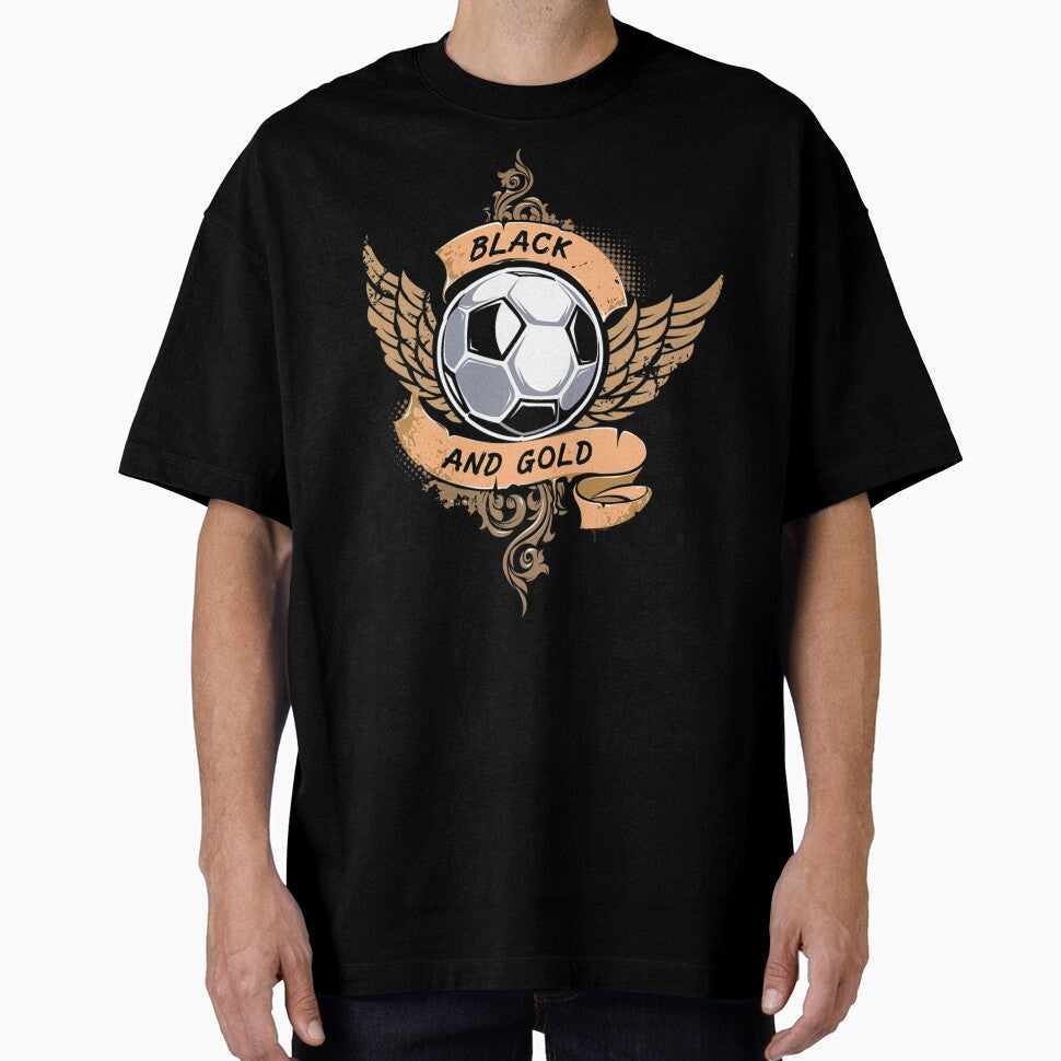 Black And Gold Football Soccer Team by DailyTSource