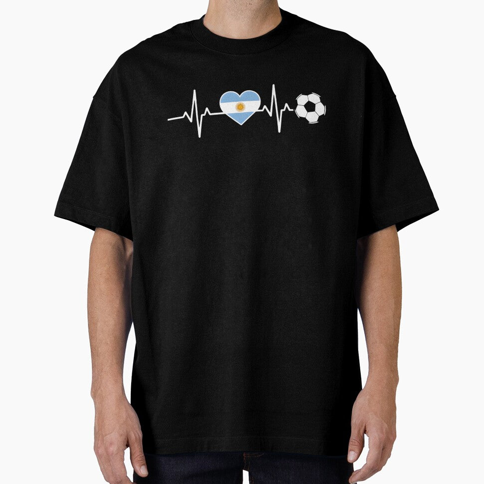 Argentina Football Heartbeat | Albiceleste Soccer Fan by dudelinart