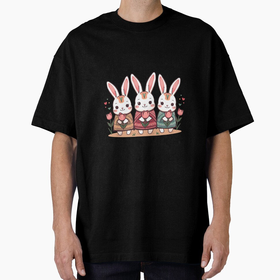 Rabbits with Tulips by PatronesKawai