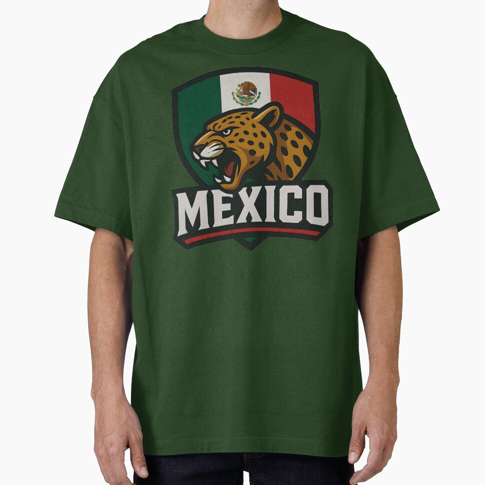 Mexico Jaguar Sports Logo T-Shirt – Mexican Flag Emblem | 2026 World Cup Fan by legendaryskins