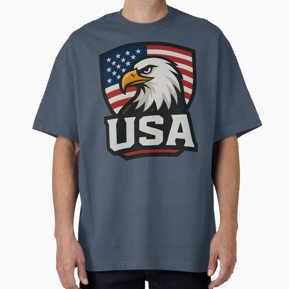 USA Bald Eagle Sports Logo T-Shirt – American Flag Emblem | 2026 World Cup Fan by legendaryskins