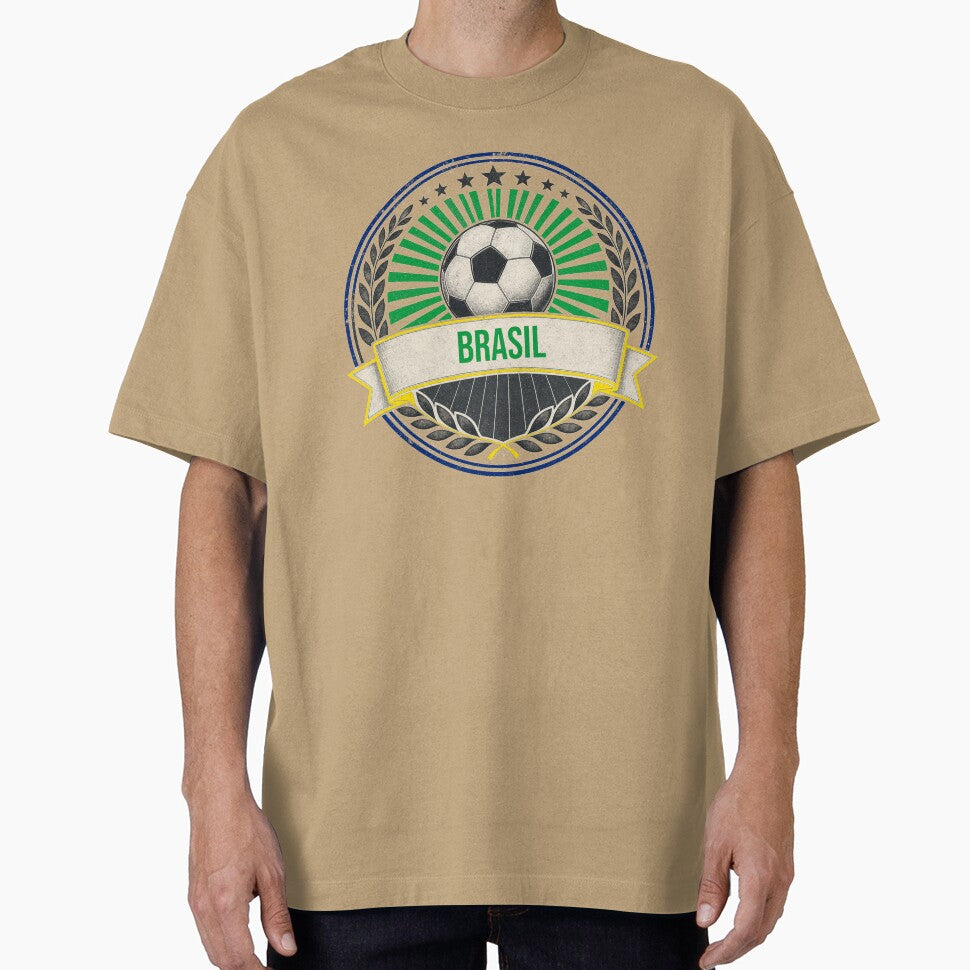 Brasil Vintage Soccer Crest — Retro Brazil Football Badge Fan Emblem by icemanphotos