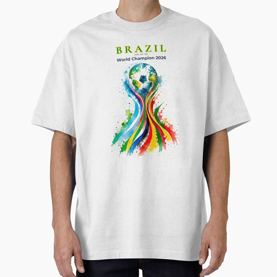 Brazil 2026 World Cup Champion Watercolor Football Art by EMC Store