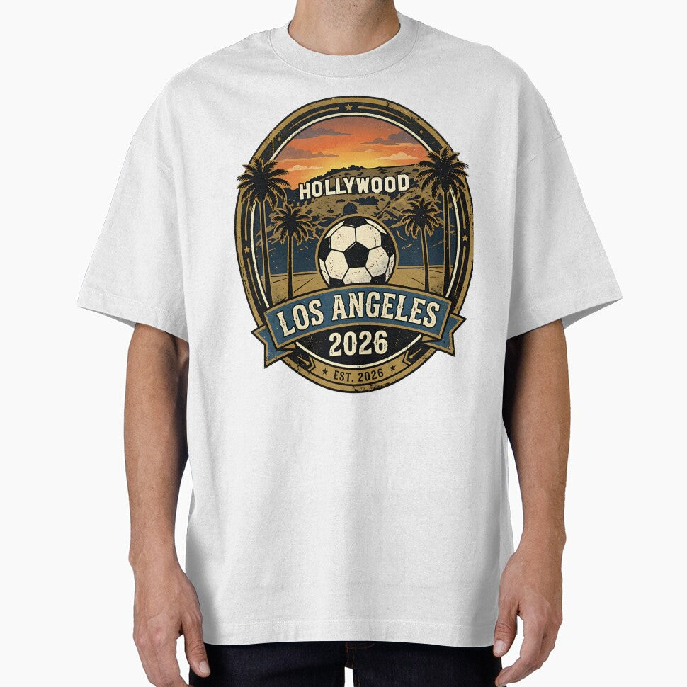 Los Angeles 2026 World Cup Host City Vintage Football Badge — Hollywood Soccer Crest by BrickByDream