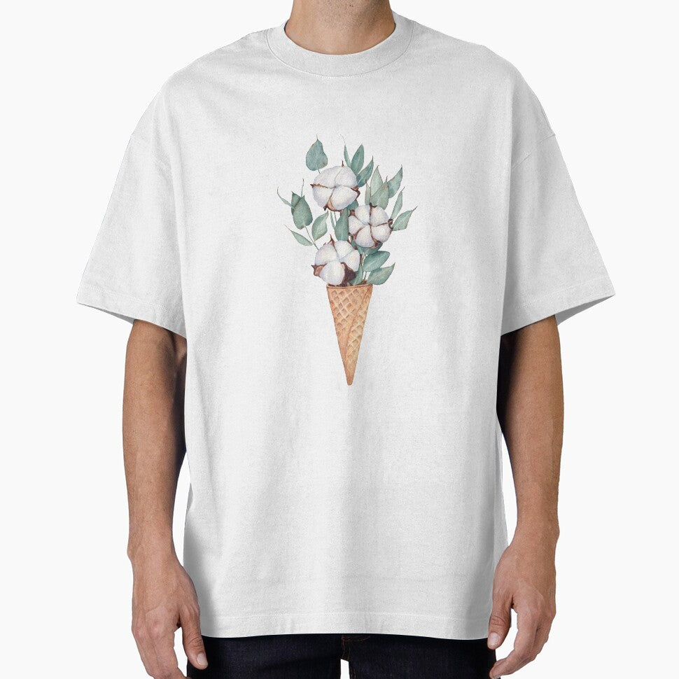 Cotton and eucalyptus bouquet in the waffle cone. by InnaPatiutko