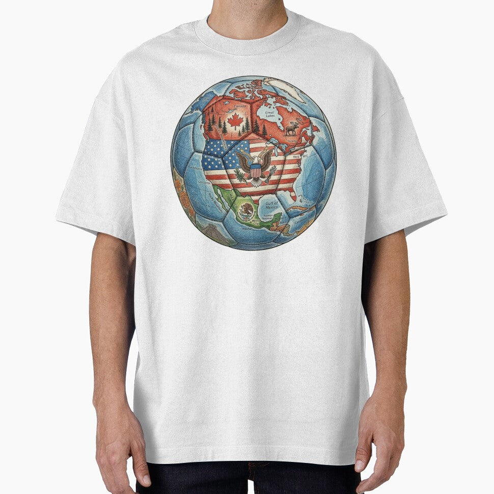 North America Map Soccer Ball – Canada USA Mexico Football Design by droidtech