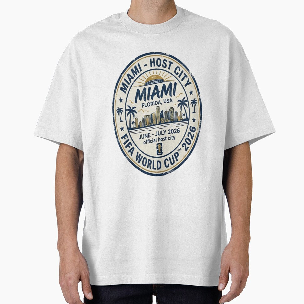 Miami 2026 Host Vintage Stamp Soccer Tee Collection by CVelli382