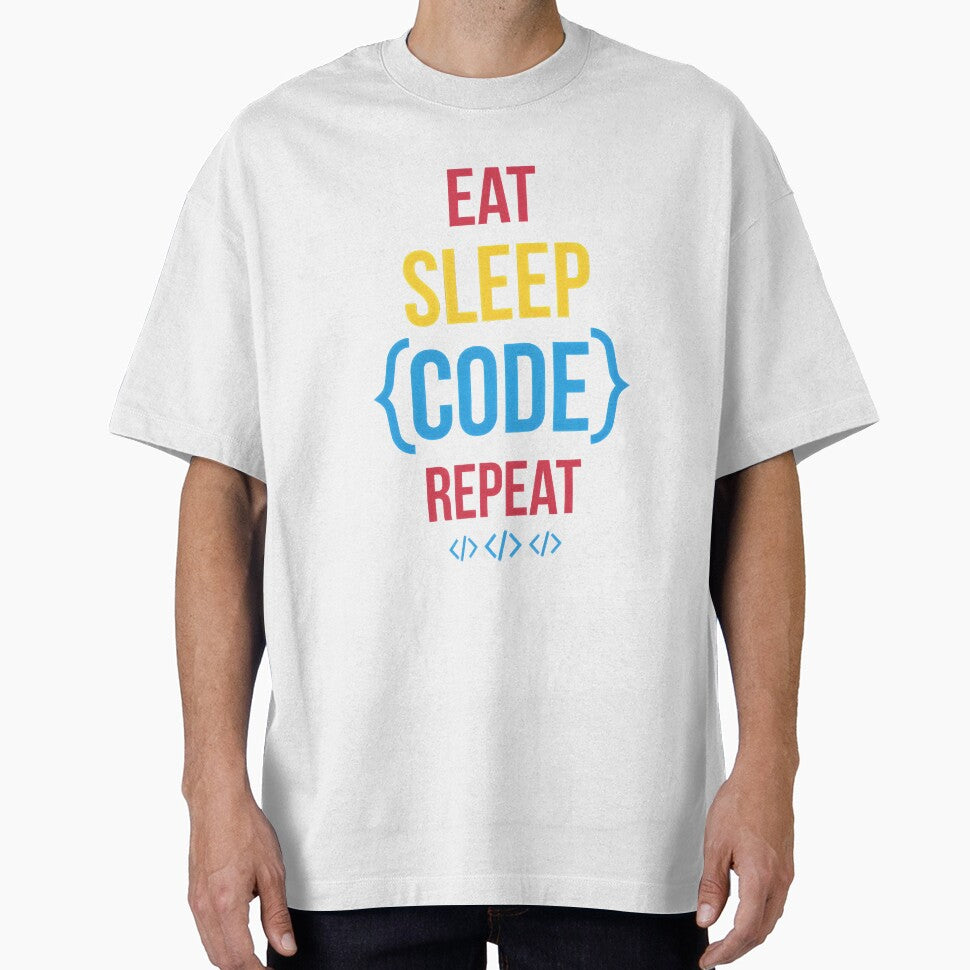 Eat Sleep {Code} Repeat Funny Notch Style Coder T-Shirt Design by Zenith Design